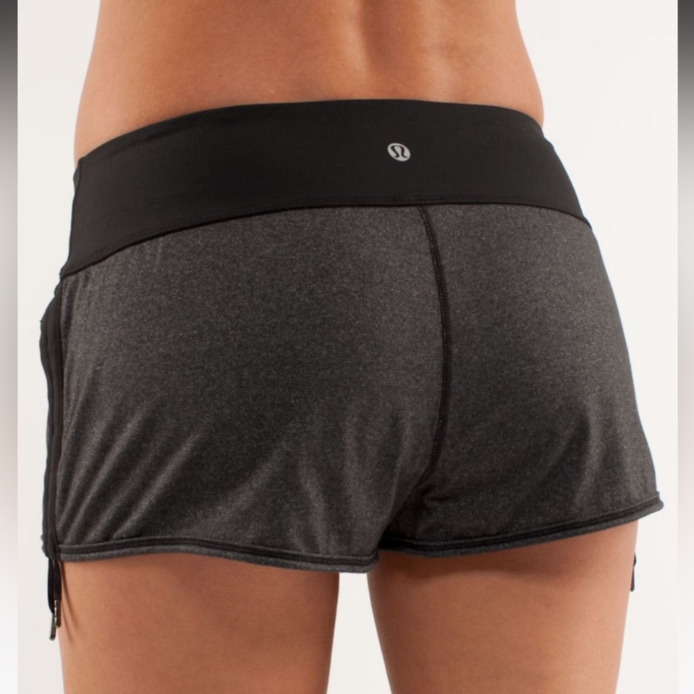 Lululemon Hot Move Shorts Size 2 New Black Charcoal Heather Hot Yoga